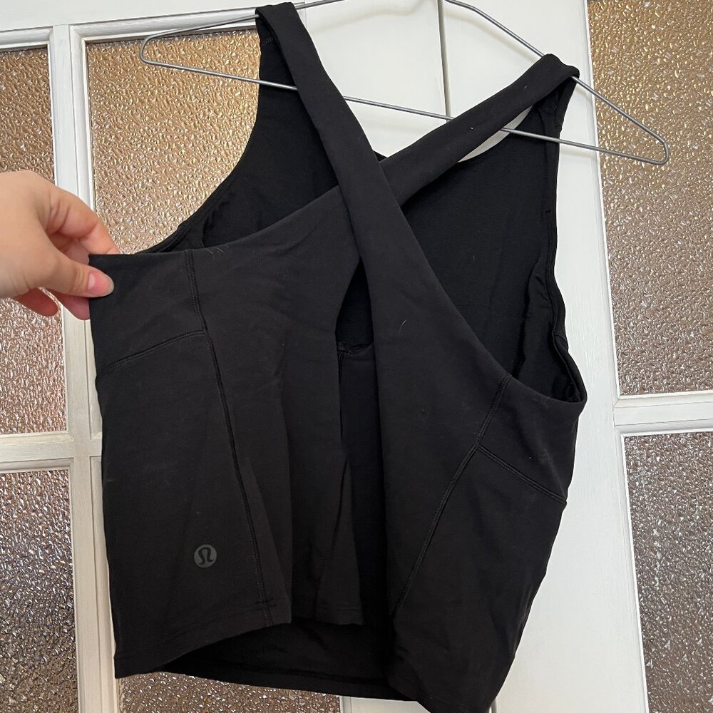 Lululemon High Neck Cross-Back Keyhole Tank Top - Size 12 Black